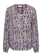 Fqadney-Blouse Tops Blouses Long-sleeved Blue FREE/QUENT