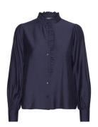 Ihkarlani Sh Tops Blouses Long-sleeved Navy ICHI