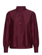 Ihkarlani Sh Tops Blouses Long-sleeved Burgundy ICHI