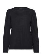 Charlenebbround Neck Knit Tops Knitwear Jumpers Black Bruuns Bazaar