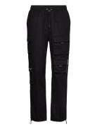 Essential Cargo Zip Up Details Bottoms Trousers Cargo Pants Black SIXT...