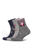 Pcjingle Glitter Socks 3-Pack Lingerie Socks Regular Socks Grey Pieces