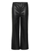 Crariana 7/8 Pant Bottoms Trousers Leather Leggings-Bukser Black Cream