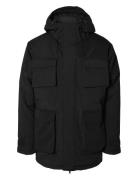 Slhron Parka Ullfrakk Frakk Black Selected Homme