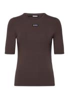 Short Sleeve T-Shirt Tops T-shirts & Tops Short-sleeved Brown ROTATE B...