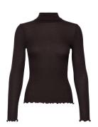 Wool Turtle Neck Tops Knitwear Turtleneck Brown Rosemunde