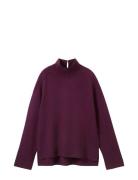 Knit Cosy Mock-Neck Tops Knitwear Jumpers Burgundy Tom Tailor