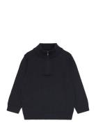 Zip Neck Jumper Tops Knitwear Pullovers Navy Mango