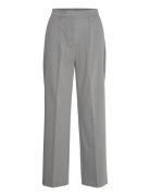 Straight-Fit Pleated Trousers Bottoms Trousers Straight Leg Grey Mango