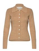 Synne Marled Cardigan Tops Knitwear Cardigans Beige MAUD