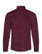 Fine Corduroy Shirt L/S Tops Shirts Casual Burgundy Lindbergh