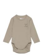 Hmlmino Body L/S Langermet Bodysuit Beige Hummel