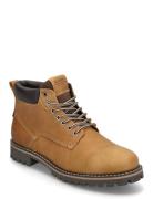 Jfwqueensway Leather Boot Sn Støvletter Med Snøring Brown Jack & J S