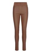 Fqshantal-Pa-Cooper Bottoms Trousers Leather Leggings-Bukser Brown FRE...