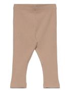 Leggings Rib Bottoms Leggings Beige Huttelihut