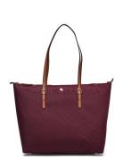 Nylon Medium Keaton Tote Bag Shopper Veske Burgundy Lauren Ralph Laure...