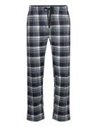 Checked Brushed Pyjama Pants Joggebukser Blue Lindbergh