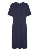 Bamboo Long Nightdress, Short Sleev Nattkjole Navy Lady Avenue