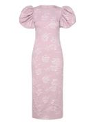 Jacquard Midi Dress Knelang Kjole Pink ROTATE Birger Christensen