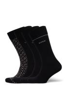 4P Rs Gift Monogram Underwear Socks Regular Socks Black BOSS