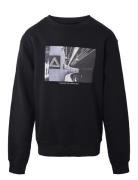 Crew Neck W/Print Tops Sweat-shirts & Hoodies Sweat-shirts Black Hound