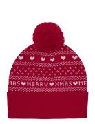 Onlvivienne Xmas Beanie Acc Accessories Headwear Beanies Red ONLY