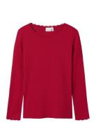 Nkfnamma Ls Slim Top Tops T-shirts Long-sleeved T-shirts Red Name It