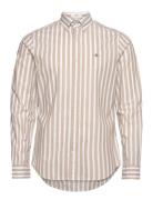 Slim Wide Poplin Stripe Shirt Tops Shirts Casual Beige GANT