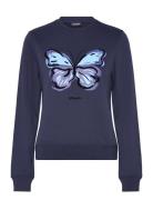 Sw Butterly Tops Sweat-shirts & Hoodies Sweat-shirts Navy Desigual