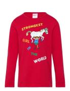 Strongest Girl Shirt Tops T-shirts Long-sleeved T-shirts Red Pippi Lan...