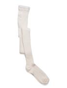 Cable Knitted Stockings Offwhite Tights Cream Geggamoja