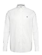 Ls Oxford Strtch No Tops Shirts Casual White Original Penguin