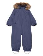 Coverall W. Fake Fur Outerwear Coveralls Snow-ski Coveralls & Sets Blu...