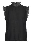 Top With Ruffles Tops Blouses Sleeveless Black Coster Copenhagen