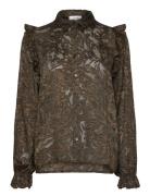 Lr-Jolanda Tops Shirts Long-sleeved Khaki Green Levete Room