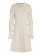 Soft Wool Flared C-Nk Swt Dress Kort Kjole Cream Tommy Hilfiger