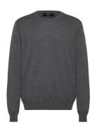 100% Wool Medium-Knit Sweater Tops Knitwear Round Necks Grey Mango