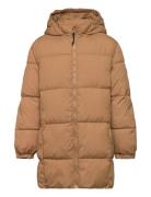 Quilted Long Coat Fôret Jakke Brown Mango