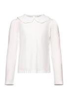 Babydoll-Neck T-Shirt Tops T-shirts Long-sleeved T-shirts White Mango