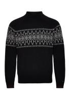 Dc Festive Fairisle Tops Knitwear Round Necks Black Tommy Hilfiger