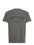 Tjm Reg Vintage Varsity Tee Tops T-shirts Short-sleeved Grey Tommy Jea...