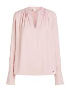 Soft Vis V Neck Ls Blouse Tops Blouses Long-sleeved Pink Tommy Hilfige...