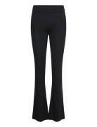 Fine Knit Rib Pants Bottoms Trousers Flared Black Davida Cashmere