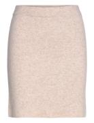 Fine Knit Rib Wrap Midi Dress Knelang Kjole Beige Davida Cashmere