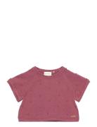 Slipover Knit Tops T-shirts Short-sleeved Pink Minymo