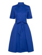 Silky Strtch Cotton-Dress Designers Knee-length & Midi Blue Lauren Ral...