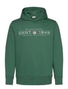 Graphic Hoodie Tops Sweat-shirts & Hoodies Hoodies Green GANT