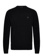 Lambswool Jumper Tops Knitwear Round Necks Black Fred Perry