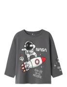 Nmmdalum Nasa Ls Nreg Top Nas Tops T-shirts Long-sleeved T-shirts Grey...