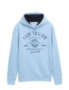 Hoodie With Print Tops Sweat-shirts & Hoodies Hoodies Blue Tom Tailor